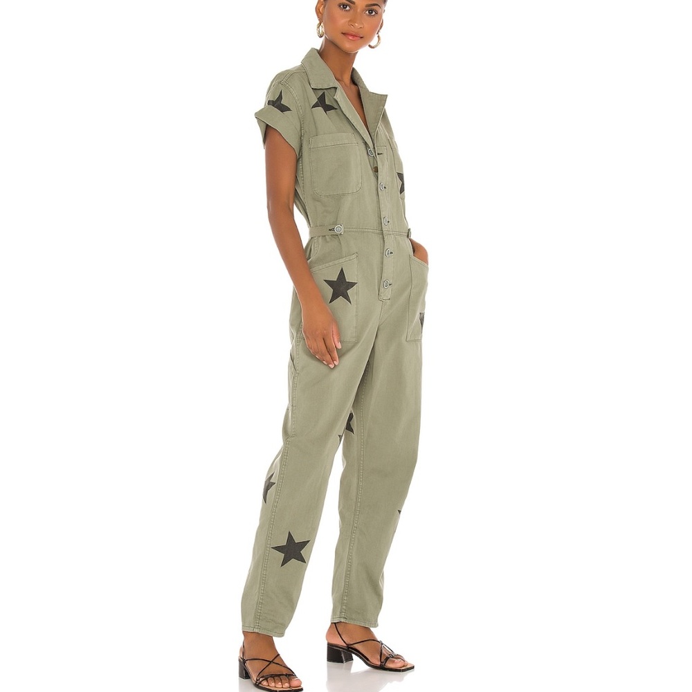 Pistola Olive Jumpsuit with Black Stars
